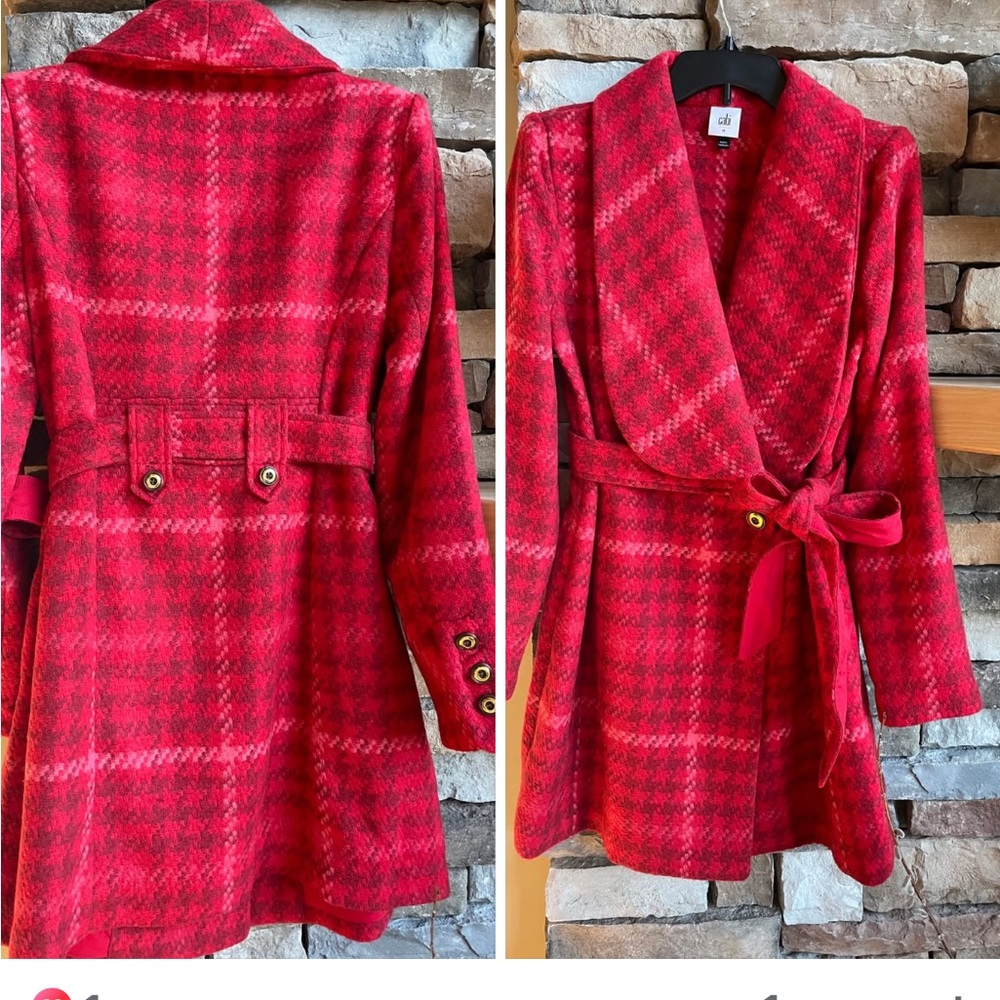 CAbi Red Checkered Evita Coat - Picture 5 of 6